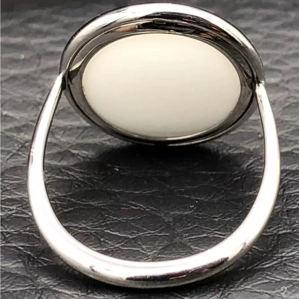 Calvin Klein Coral Stone & Stainless Steel Loop Dome Ring. (Size 9)(NWT) - Picture 7 of 16